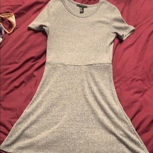 Grey cotton mini dress